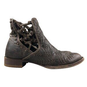 Patina Vie by LANE Women's Size 8 Brown Genuine Leather Ankle Booties Boots